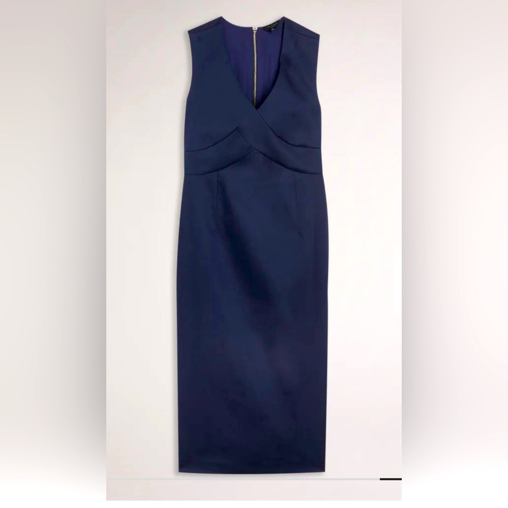 NWT Ted Baker v-neck midi dress - Picture 2 of 6